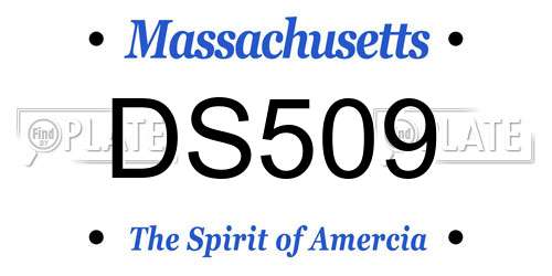 DS509 Massachusetts License Plate