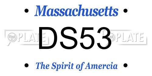 DS53 Massachusetts License Plate