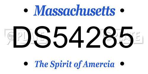 DS54285 Massachusetts License Plate