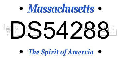 DS54288 Massachusetts License Plate