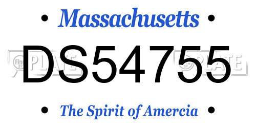DS54755 Massachusetts License Plate