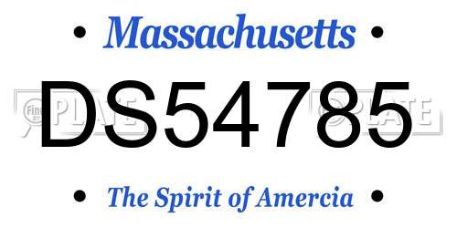 DS54785 Massachusetts License Plate