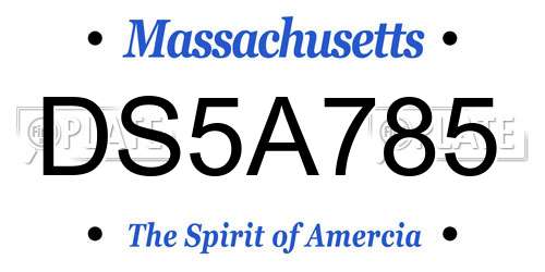 DS5A785 Massachusetts License Plate