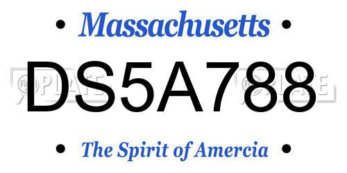 DS5A788 Massachusetts License Plate