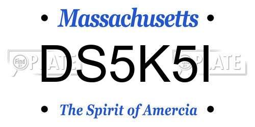 DS5K5I Massachusetts License Plate