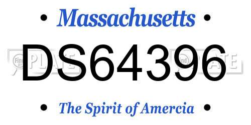 DS64396 Massachusetts License Plate