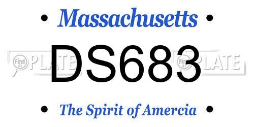 DS683 Massachusetts License Plate