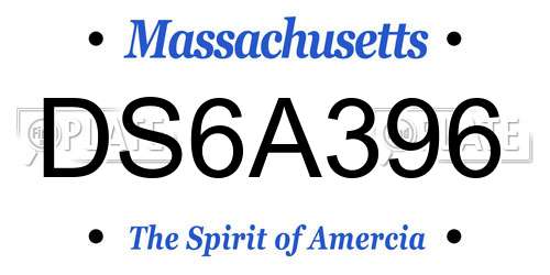 DS6A396 Massachusetts License Plate