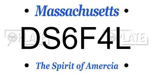 DS6F4L Massachusetts License Plate
