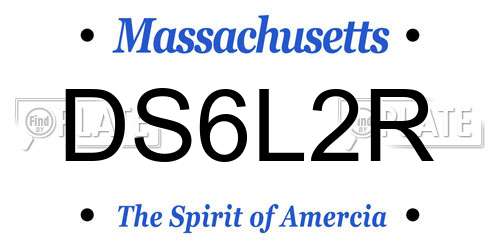 DS6L2R Massachusetts License Plate