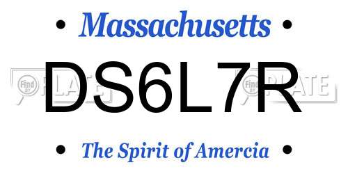 DS6L7R Massachusetts License Plate