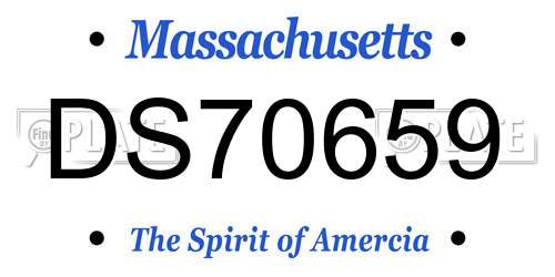 DS70659 Massachusetts License Plate
