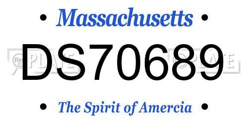 DS70689 Massachusetts License Plate