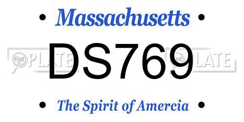 DS769 Massachusetts License Plate