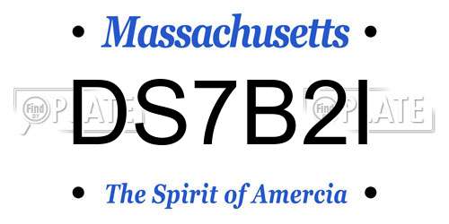 DS7B2I Massachusetts License Plate