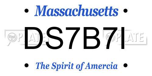 DS7B7I Massachusetts License Plate