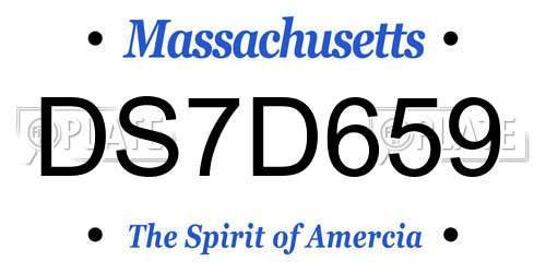 DS7D659 Massachusetts License Plate