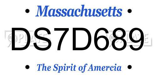 DS7D689 Massachusetts License Plate