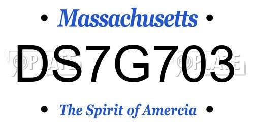 DS7G703 Massachusetts License Plate