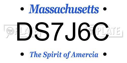 DS7J6C Massachusetts License Plate