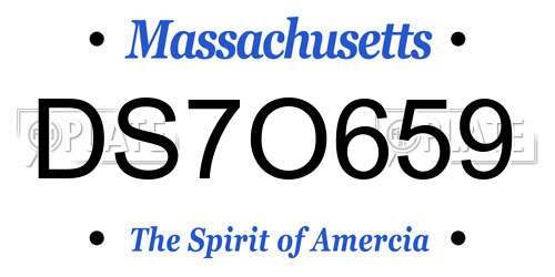 DS7O659 Massachusetts License Plate