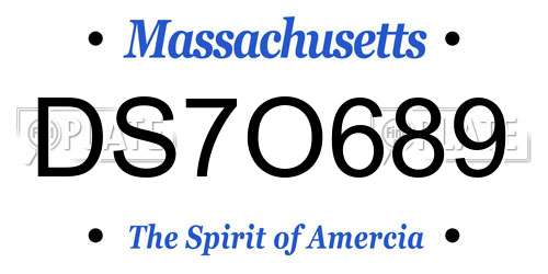 DS7O689 Massachusetts License Plate