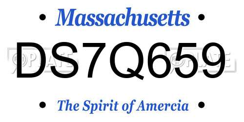 DS7Q659 Massachusetts License Plate