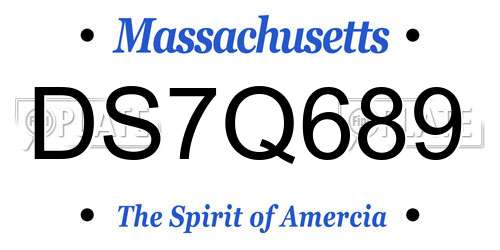 DS7Q689 Massachusetts License Plate