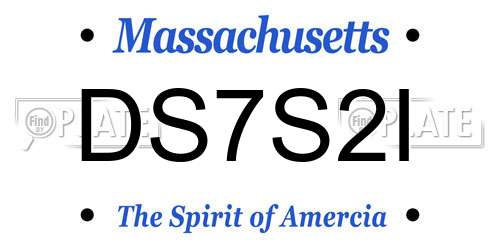 DS7S2I Massachusetts License Plate