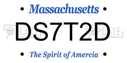 DS7T2D Massachusetts License Plate