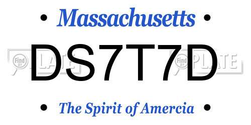DS7T7D Massachusetts License Plate
