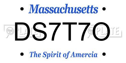 DS7T7O Massachusetts License Plate