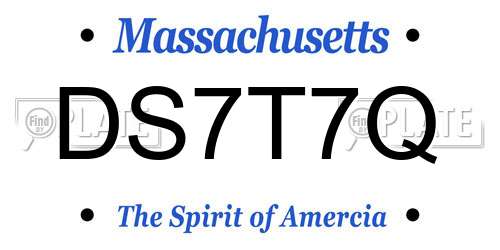 DS7T7Q Massachusetts License Plate