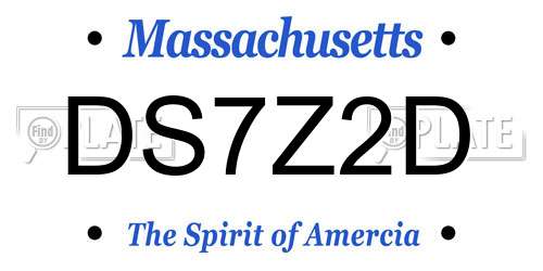 DS7Z2D Massachusetts License Plate