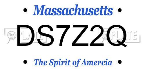 DS7Z2Q Massachusetts License Plate