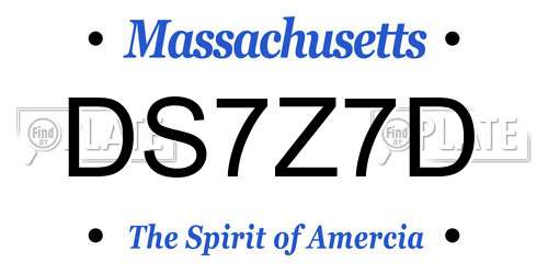 DS7Z7D Massachusetts License Plate