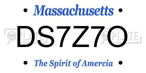 DS7Z7O Massachusetts License Plate