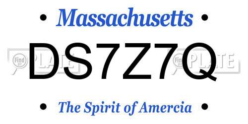 DS7Z7Q Massachusetts License Plate
