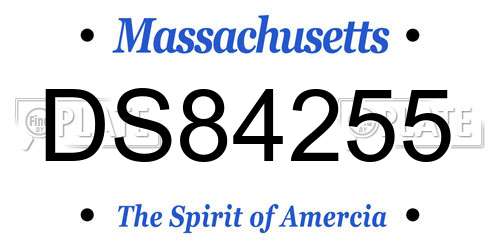 DS84255 Massachusetts License Plate
