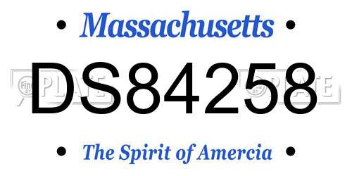 DS84258 Massachusetts License Plate