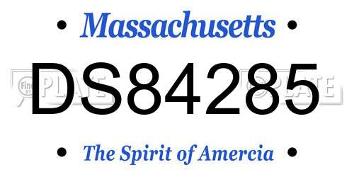 DS84285 Massachusetts License Plate