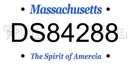 DS84288 Massachusetts License Plate