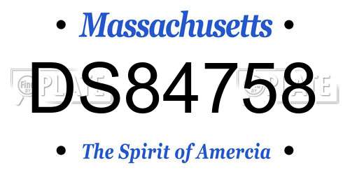 DS84758 Massachusetts License Plate
