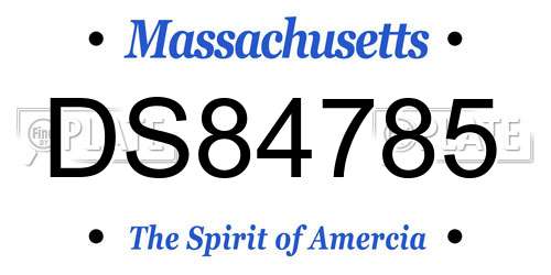 DS84785 Massachusetts License Plate