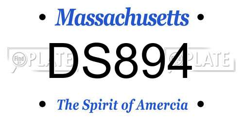 DS894 Massachusetts License Plate