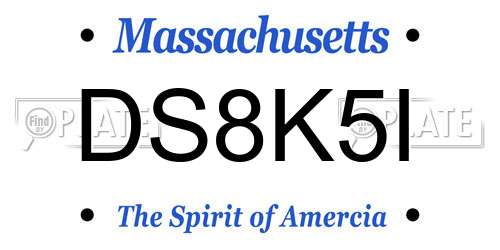 DS8K5I Massachusetts License Plate