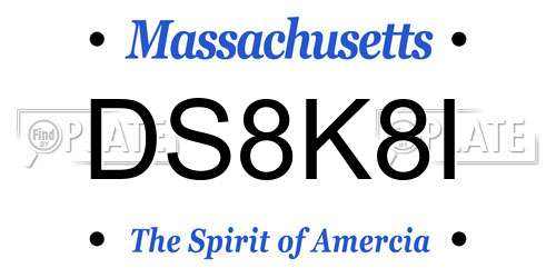 DS8K8I Massachusetts License Plate