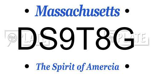 DS9T8G Massachusetts License Plate