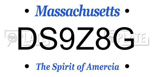 DS9Z8G Massachusetts License Plate