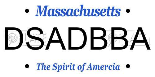 DSADBBA Massachusetts License Plate
